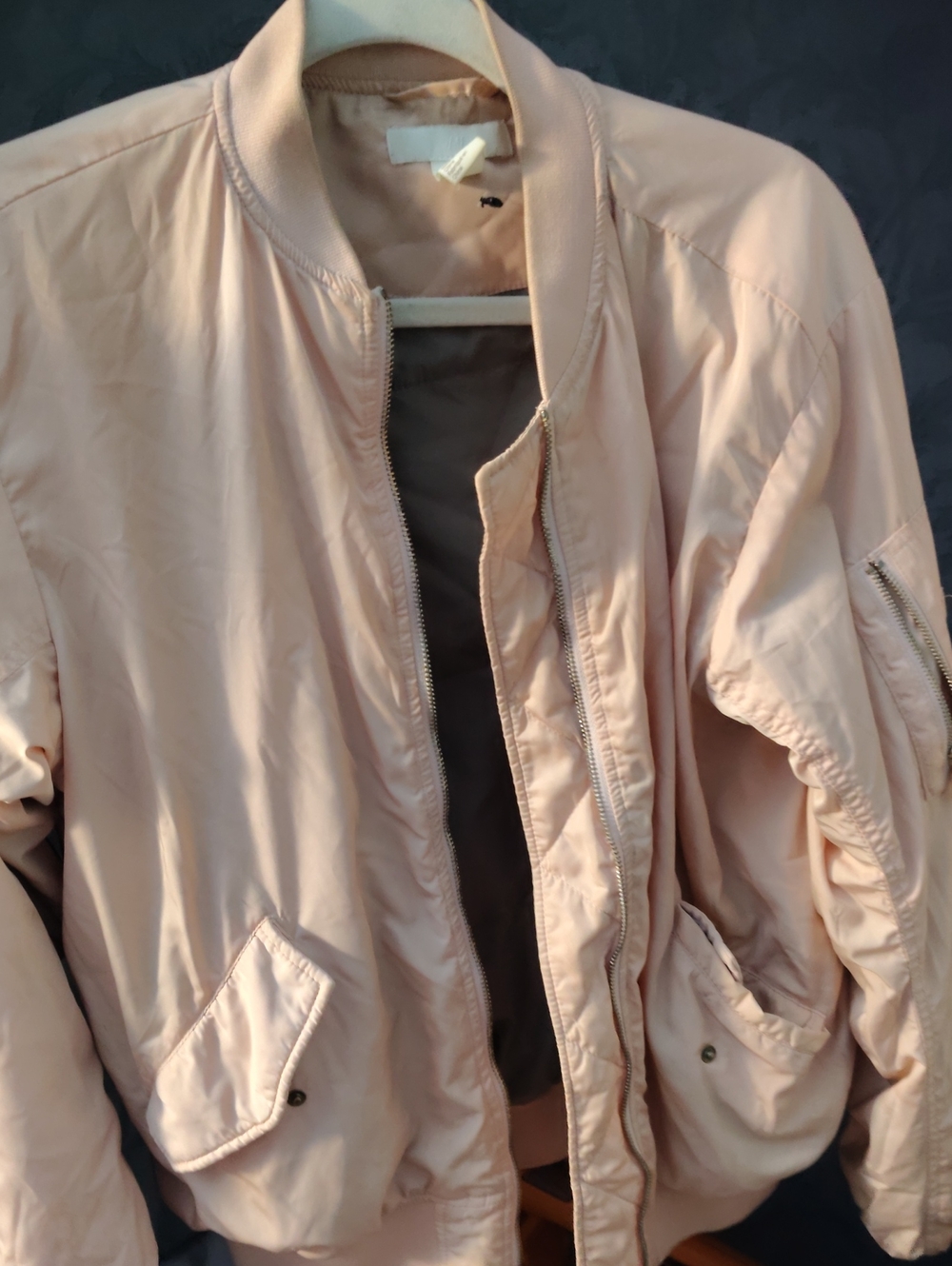 H&M Light Blush Pink Bomber Jacket